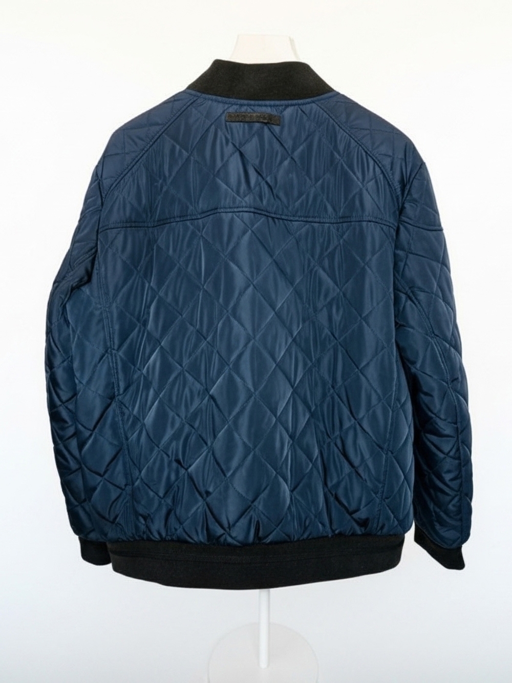 Calvin Klein Navy Quilted Bomber Jacket M, Mens Zip Baseball Coat Outerwear L - Picture 4 of 11